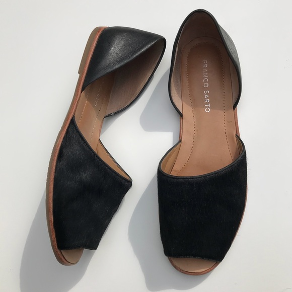 franco sarto calf hair flats